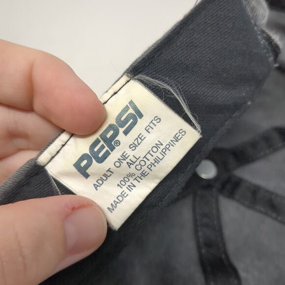 Pepsi Logo Slideback Baseball Cap Gray One Size Adjustable Embroidered 6 Panel - Picture 9 of 9